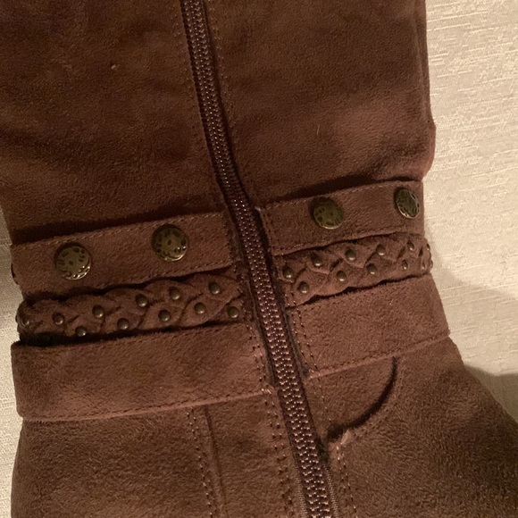White Mountain Women’s Paulina Tall Knee High Brown Waxy Suedette Boots Size 9 - Picture 6 of 16